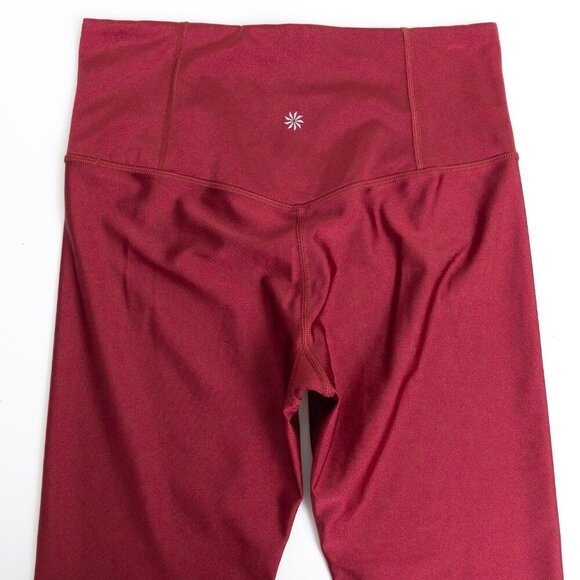 Athleta Elation Shine Tight Shiny Metallic Deep Red Activewear Leggings - Picture 9 of 15